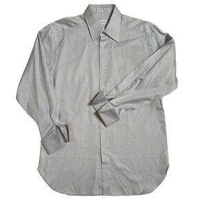 Ermenegildo Zenga Micro Pattern Gray Men's Dress Shirt 41/16, NWT